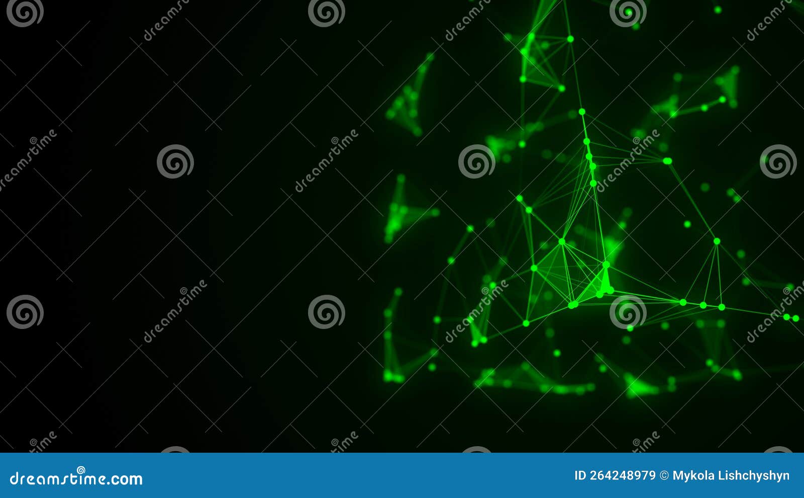 Technology Block Chain Network Connection. Big Data Visualization