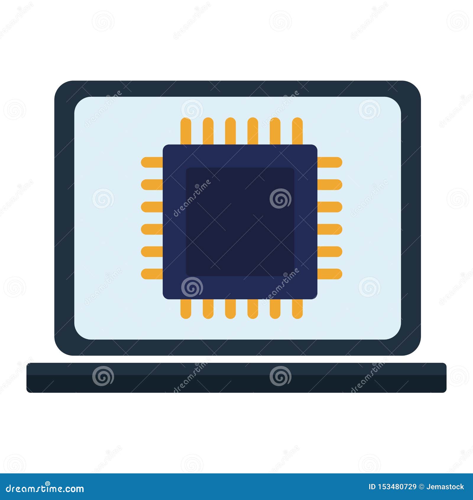 Technology Cpu Motherboard Chip Cartoon Stock Vector - Illustration of