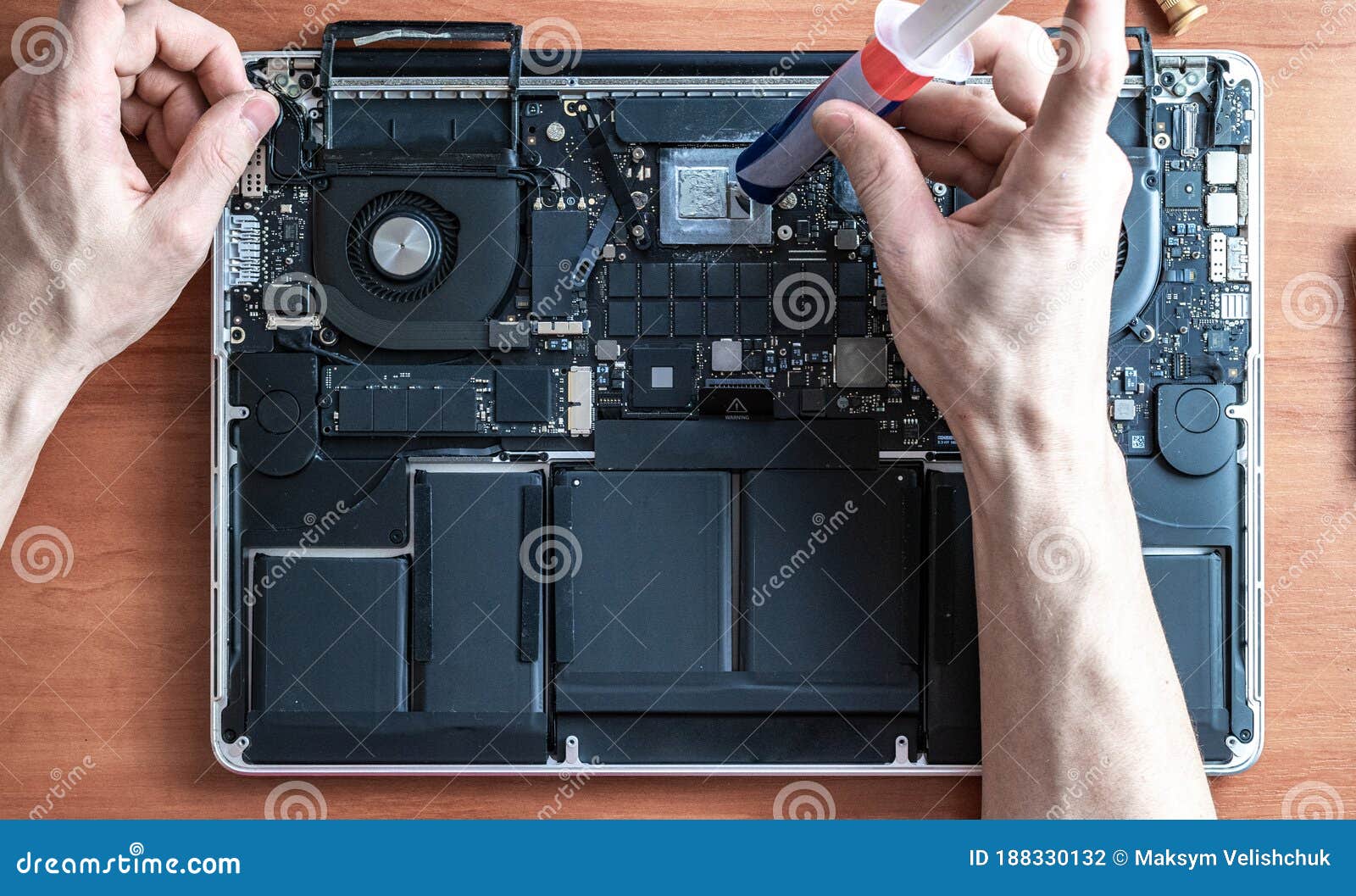 Technology Maintenance Hardware from Man Engineer. Repair Computers