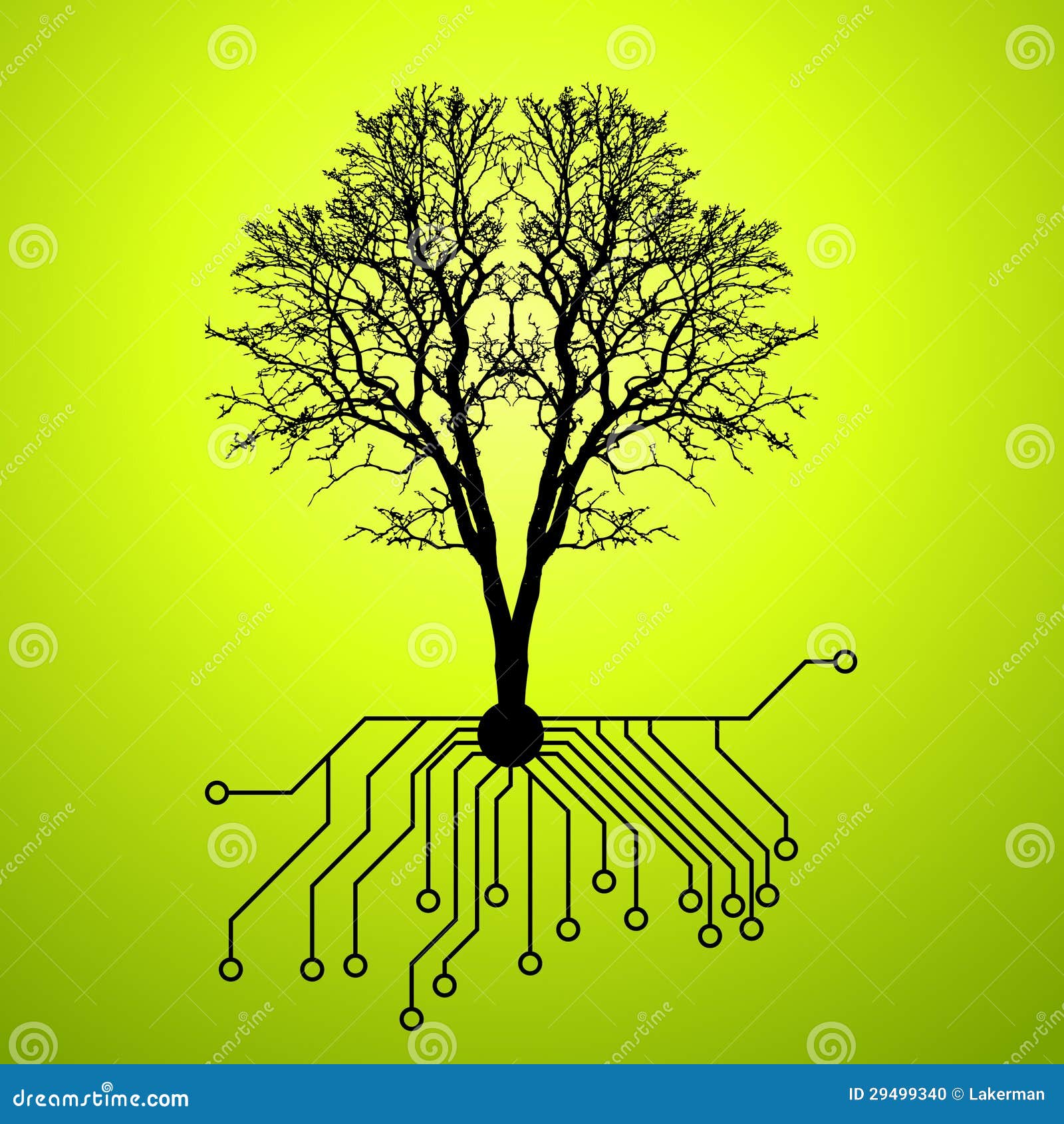 Technology and Nature Synthesis Stock Illustration Illustration of concept, light: 29499340