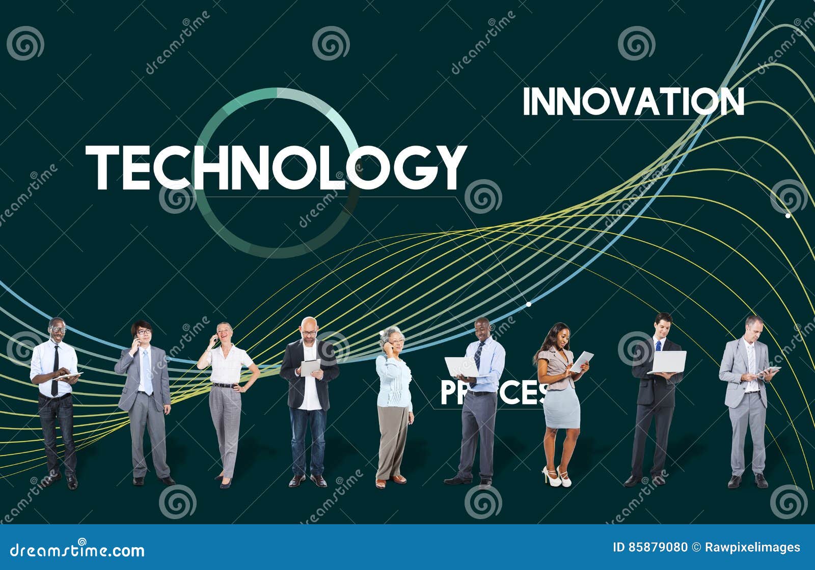 technology process innovate network data concept