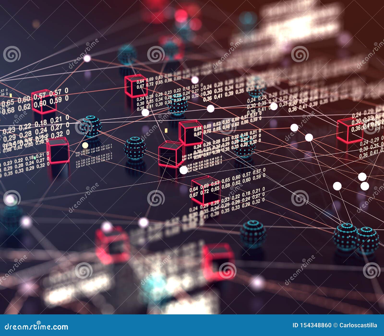 Technology and Science  Science Engineering and Block  Chain Concept Stock Illustration - Illustration of connection, database:  154348860