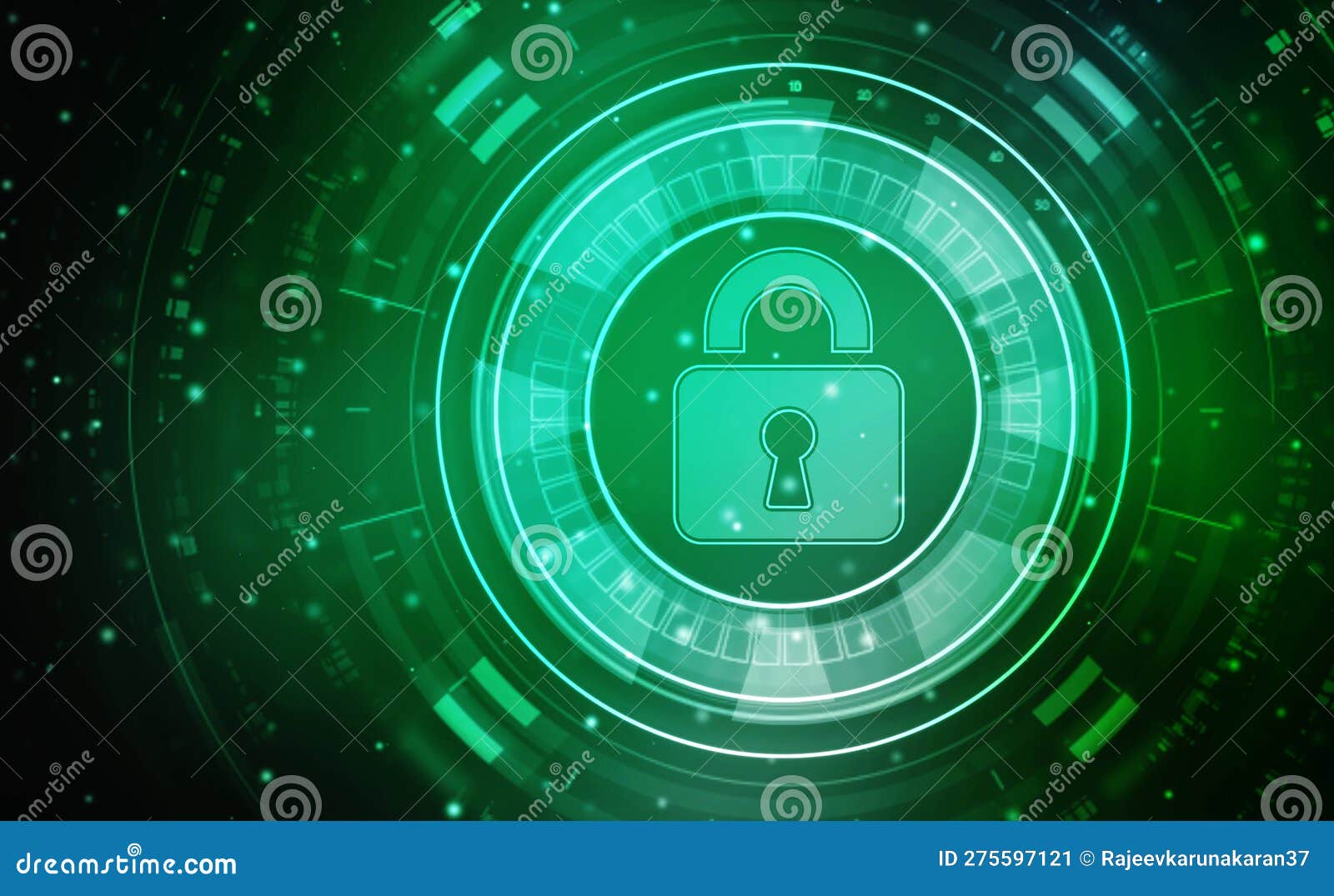 Technology Security Concept. Modern Safety Digital Background.Digital