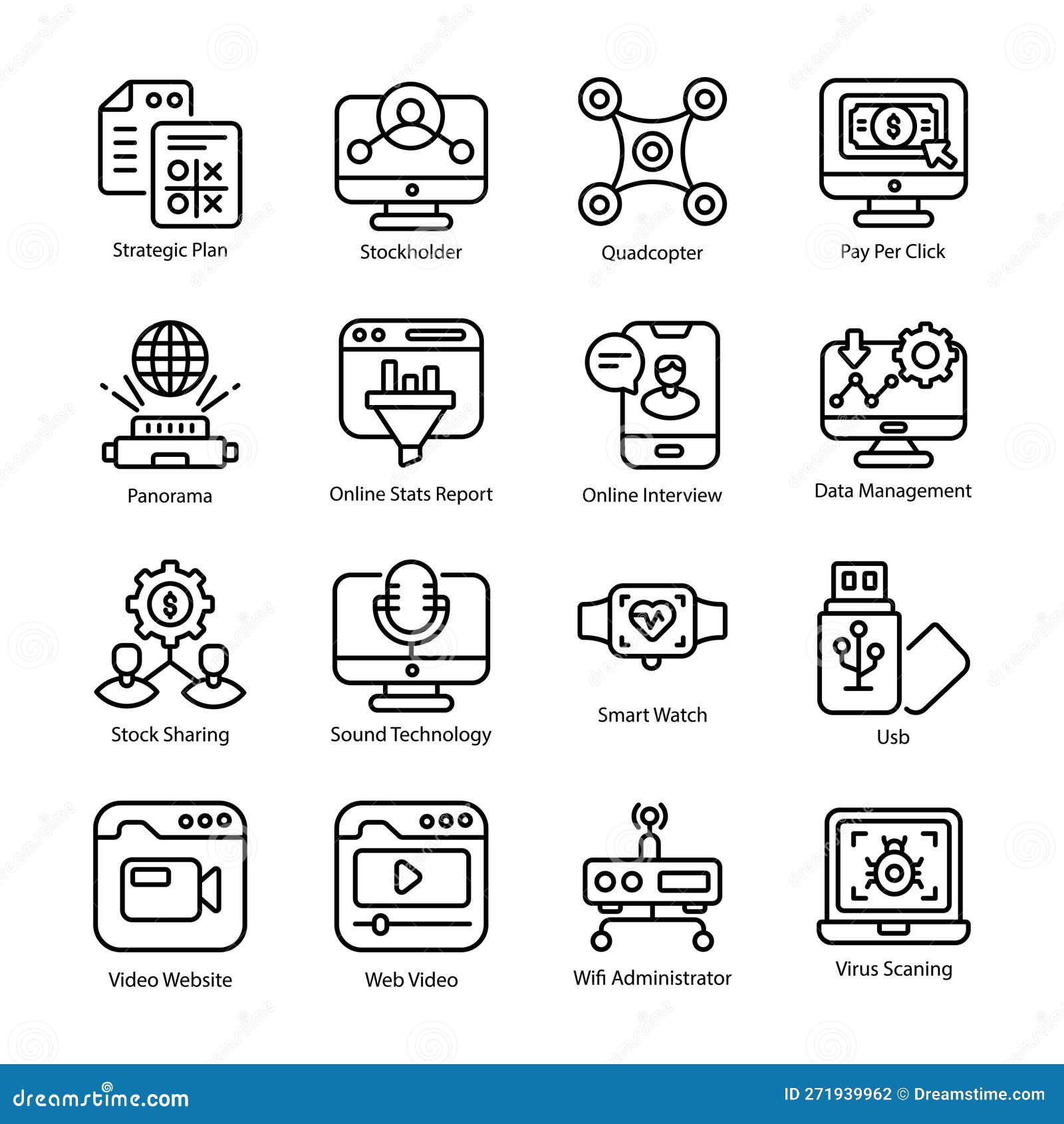 Technology Vector Outline Icon Design Illustration. Technology Symbol