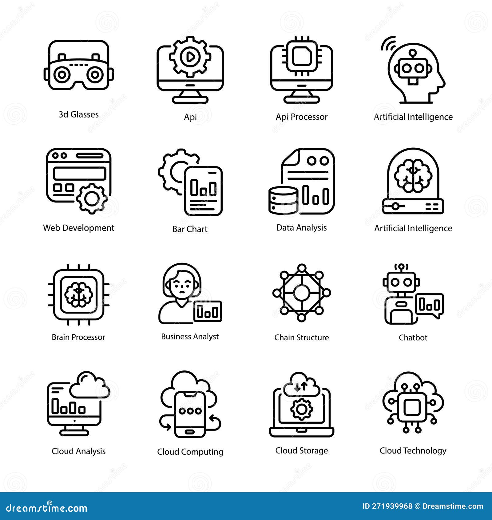 Technology Vector Outline Icon Design Illustration. Technology Symbol