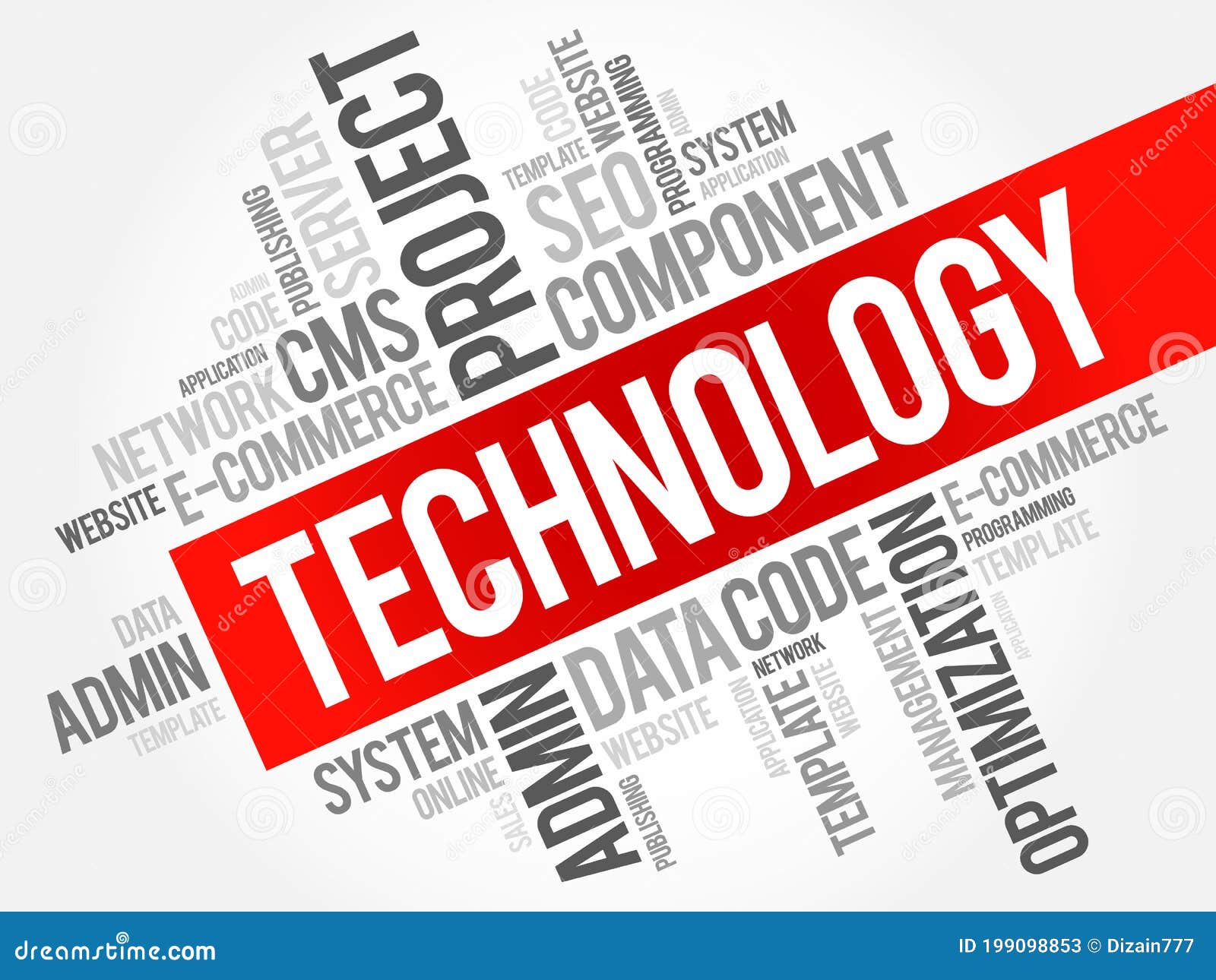 Technology Word Cloud Collage Stock Illustration Illustration of