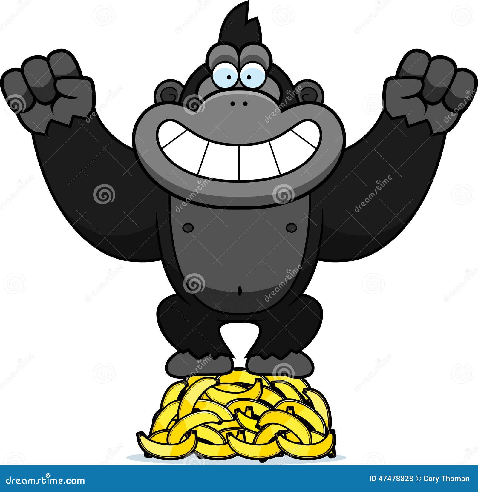 Tecknad Film Gorilla Bananas Vektor Illustrationer Illustration Av Plattform Gorilla 4747