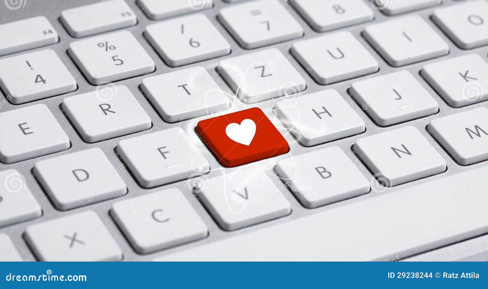 Teclado Con La Muestra Del Corazón Foto de archivo Imagen de negocios