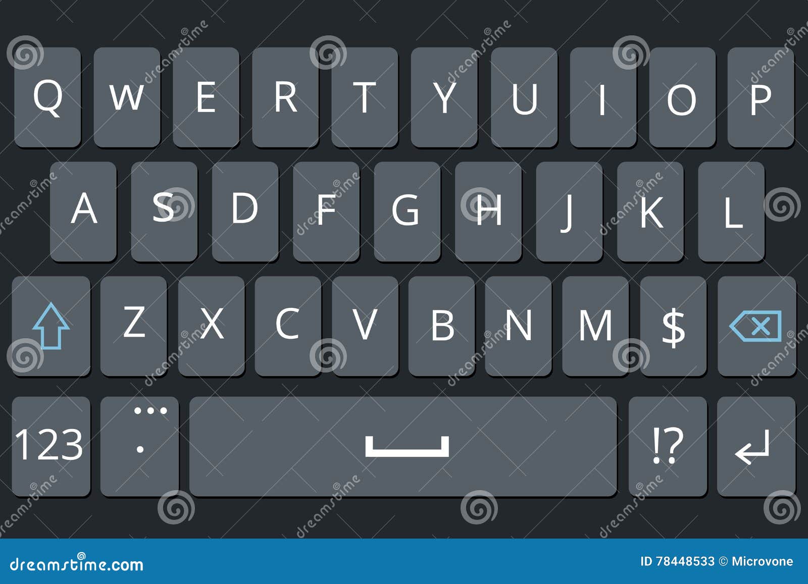 Maqueta de teclado. teclado para portátil. ilustración vectorial