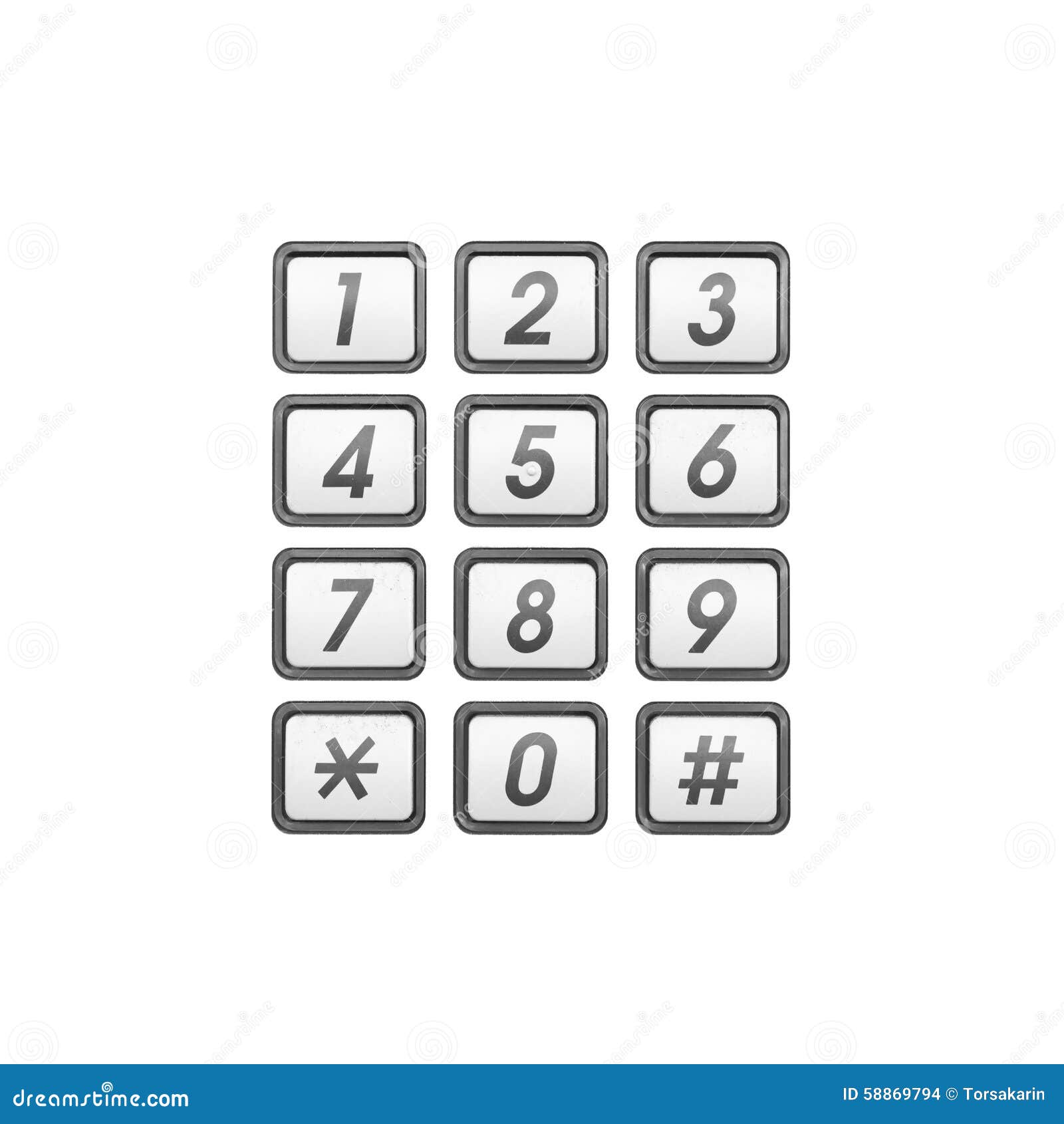 Teclado Do Número De Telefone Foto de Stock - Imagem de branco, almofada:  58869794