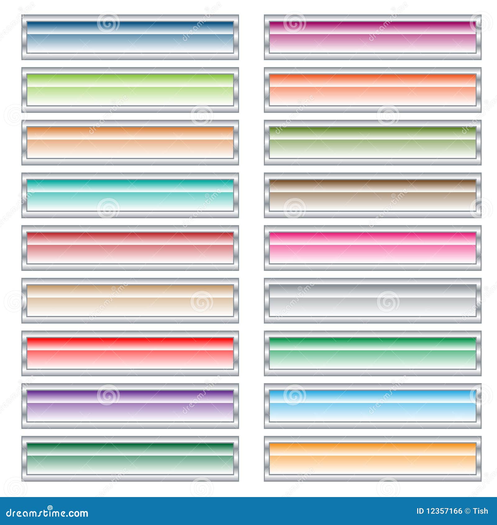 Teclas do Web ajustadas em cores pastel. Isolado no branco.