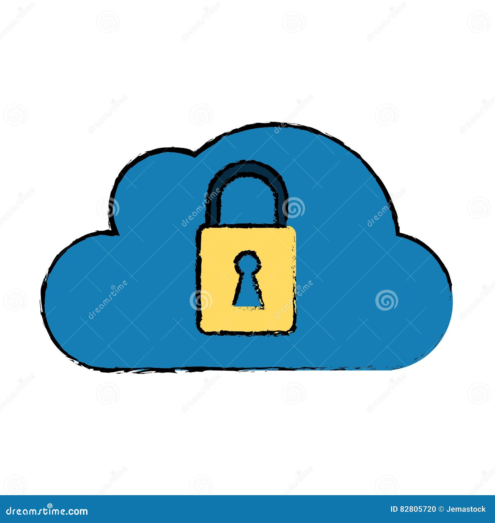 Tecnología De Sistema De Seguridad De Los Datos De La Nube Del Dibujo  Ilustración del Vector - Ilustración de acceso, ordenador: 82805720
