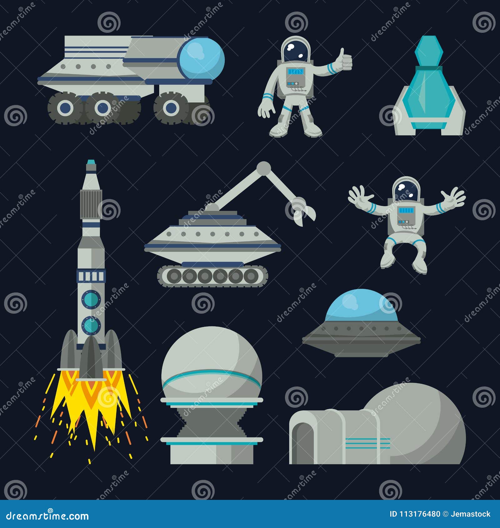 Tecnologías De La Exploración Espacial Ilustración del Vector - Ilustración  de descubrimiento, tierra: 113176480, image size:1600x1690