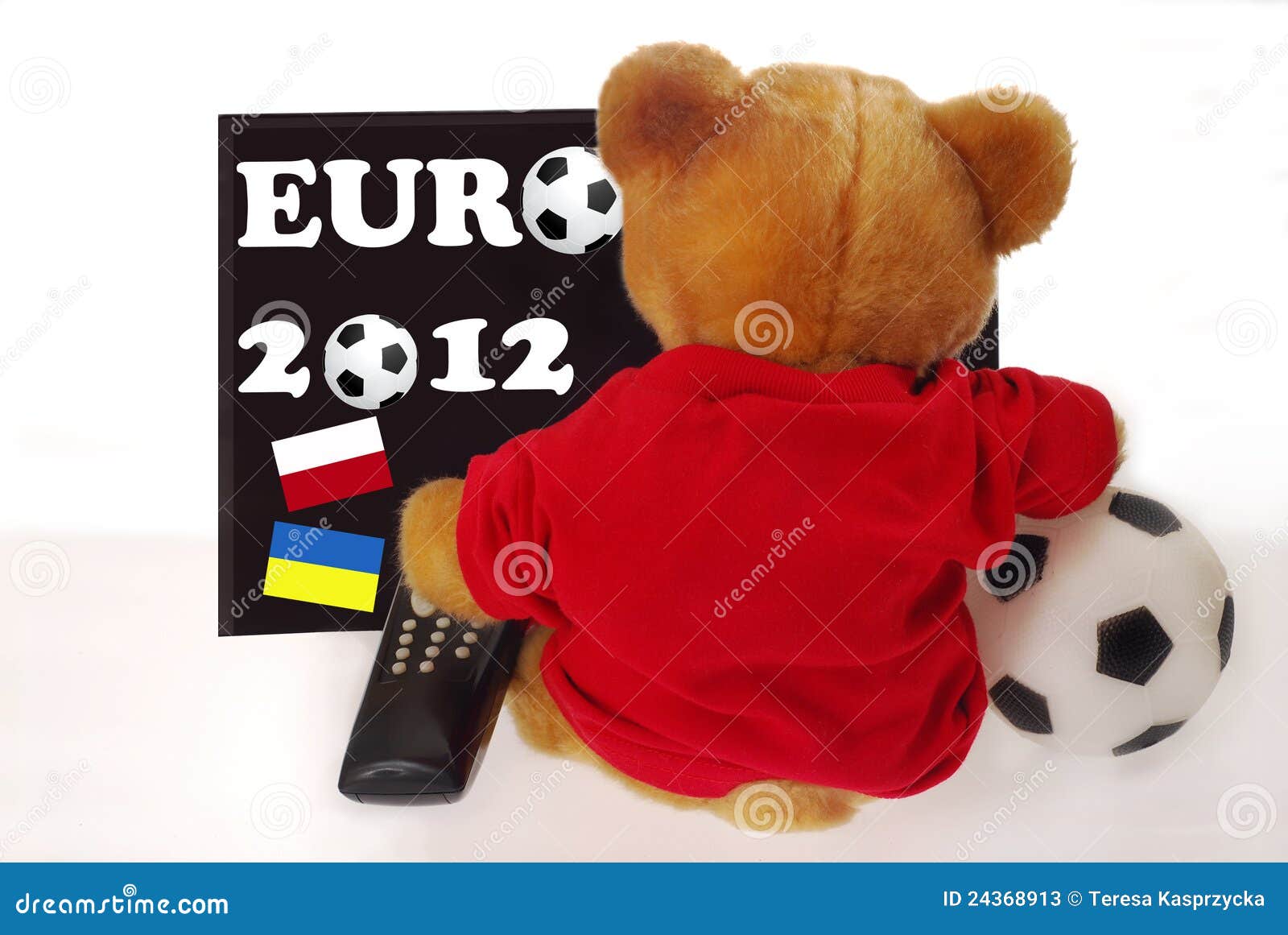 Teddy bear as football fan stock image. Image of flag 24368913