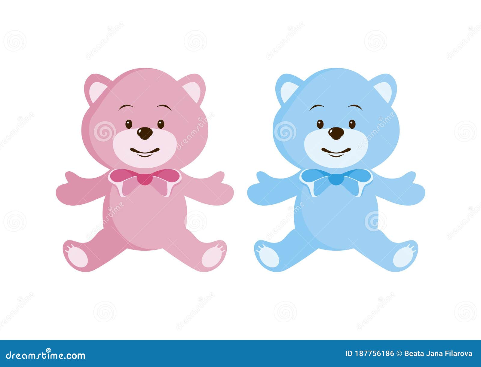 Cute Pink and Blue Teddy Bear with Bow Icon Vector Stock Vector - Illustration of character, friendly: 187756186 Cute Pink and Blue Teddy Bear with Bow Icon Vector Stock Vector - Illustration of character, friendly: 187756186