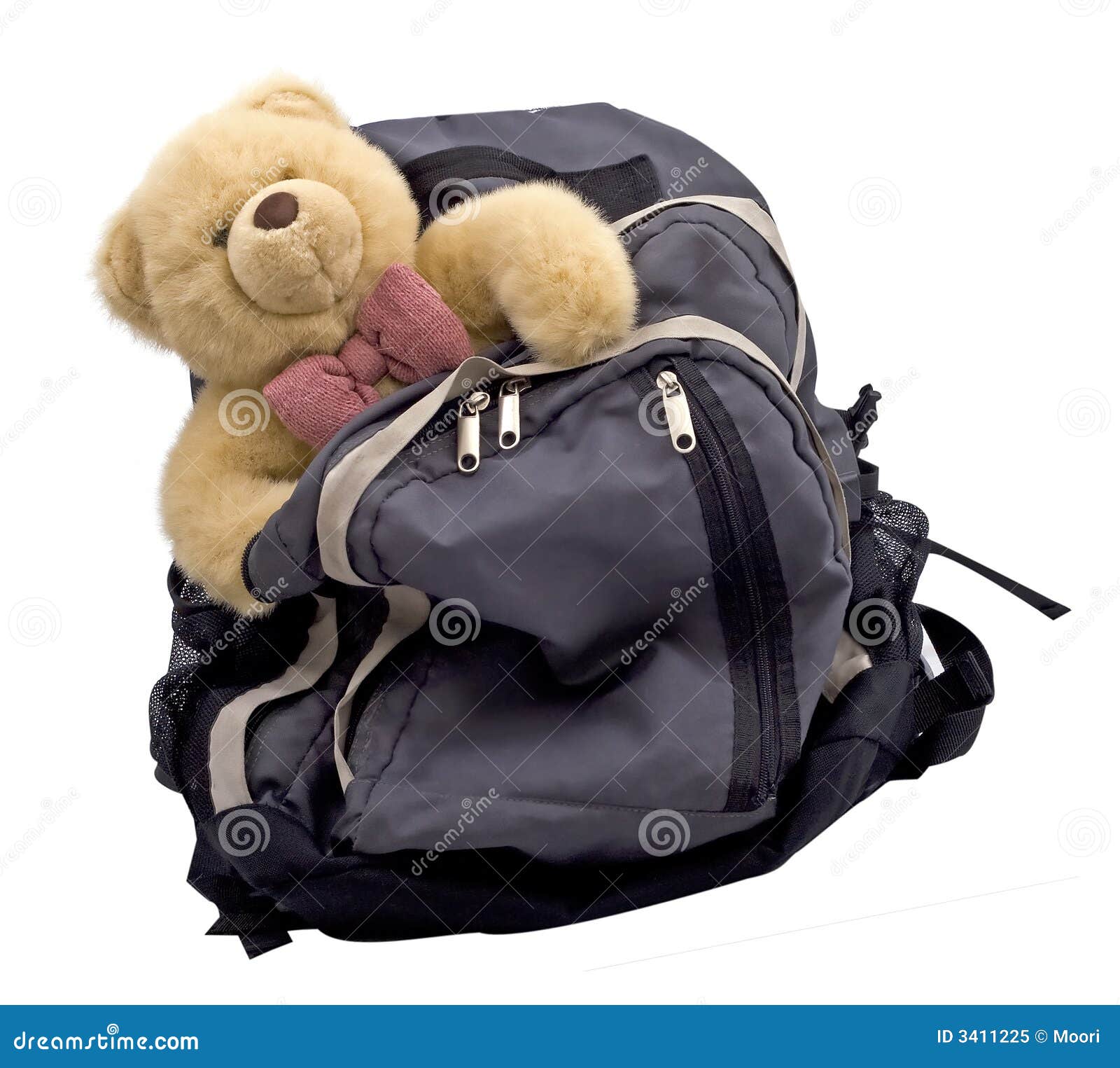 Teddy Bear in a Backpack stock image. Image of care, pack 3411225