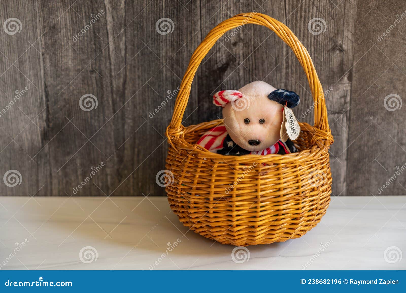 teddy bear in a basket