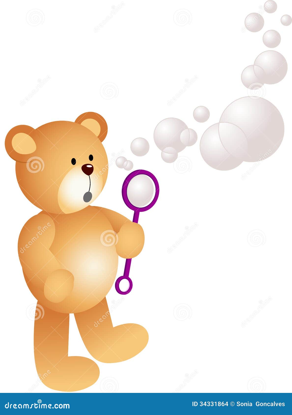 Bear Blowing Bubbles Carte de vœux anniversaire 115x170mm 4