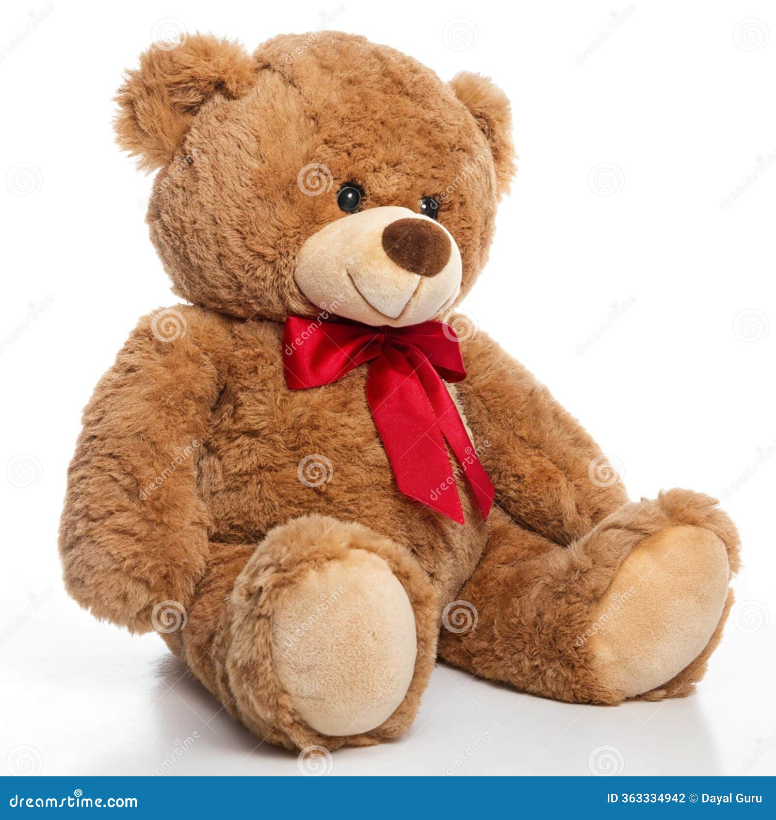 teddy bear with bow  on white background