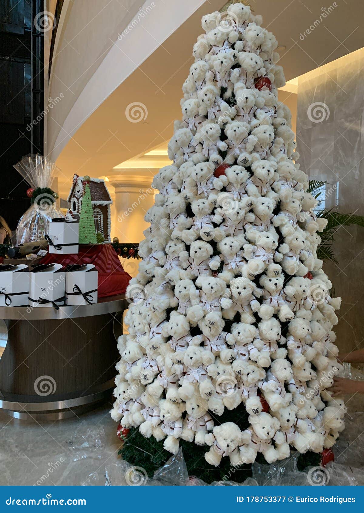 Teddy Bear Christmas Tree - Christmas Decorations Editorial ...