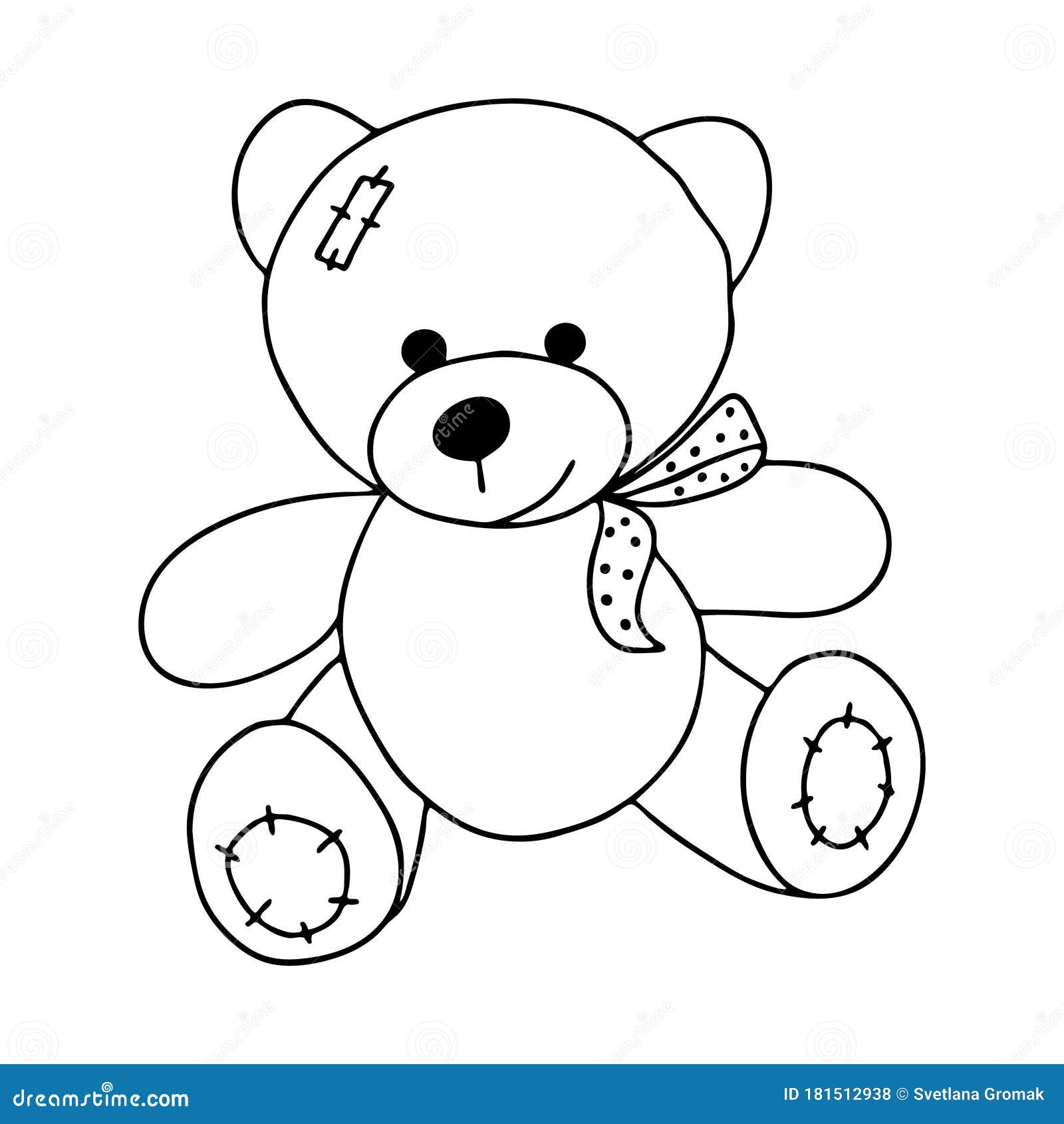 Drawing of cute teddy bear with butterfly Greeting Card by Anna Abramskaya