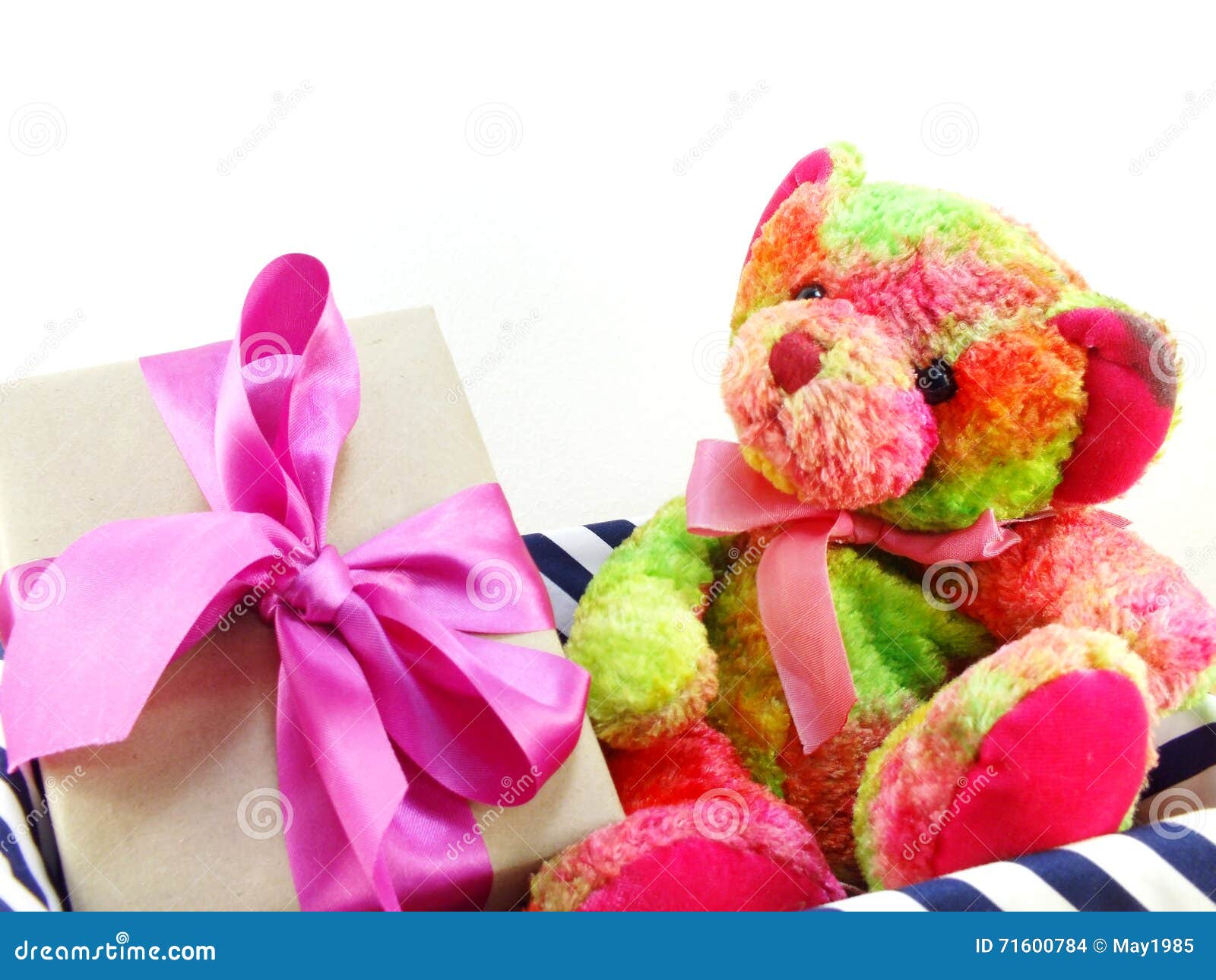 Teddy Bear with Gift Box Present Stock Photo Image of celebration, concept 71600784