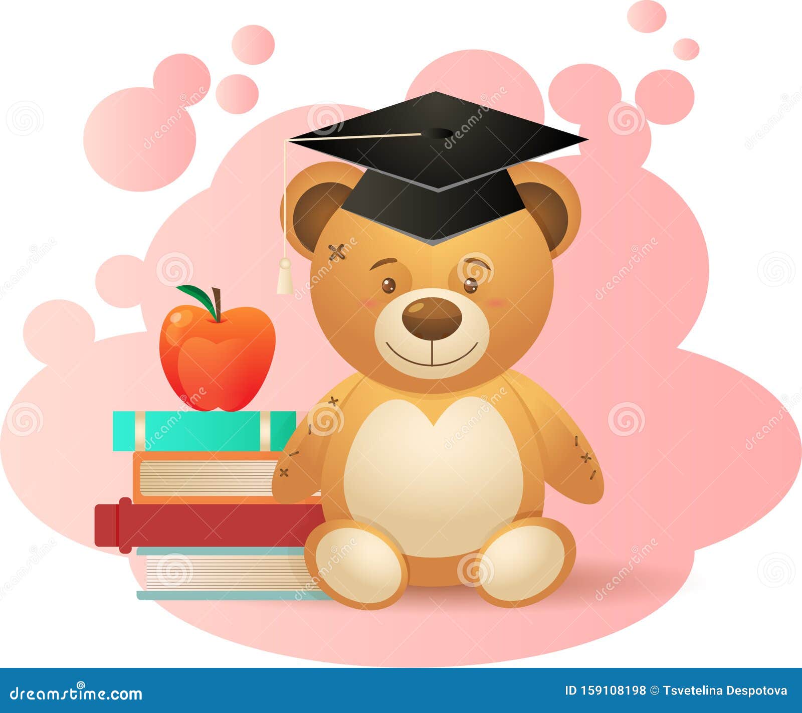 Teddy Bear Graduate Toy Vector Illustration Stock Abbildung
