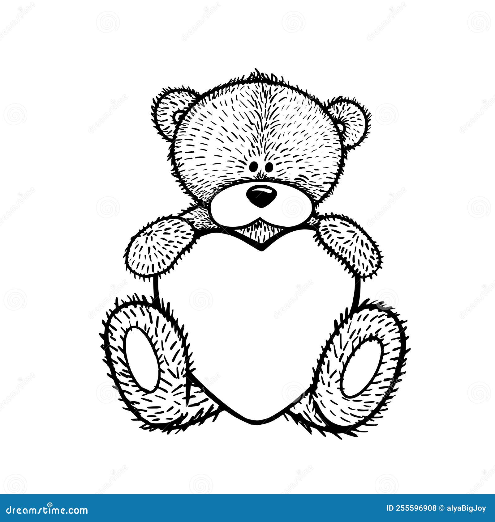Black And White Teddy Bear Drawing