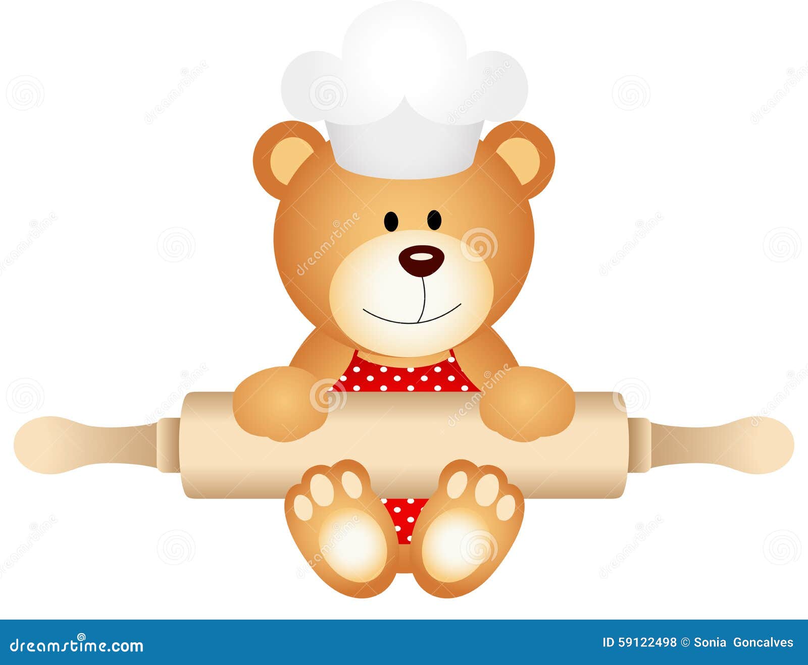 Teddy Bear Holding Rolling Pin Stock Vector Illustration of mammal
