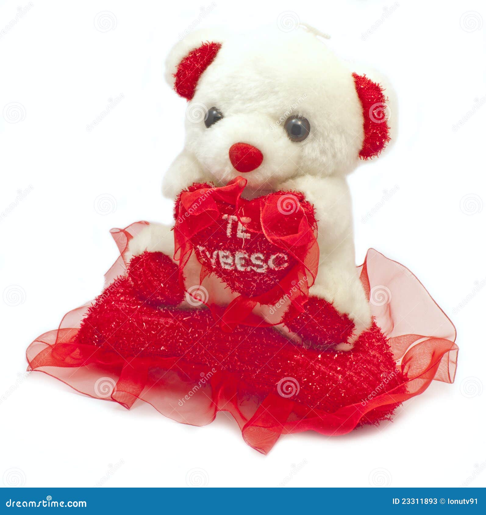 Teddy Bear with I Love You Pillow Stock Image Image of beautiful