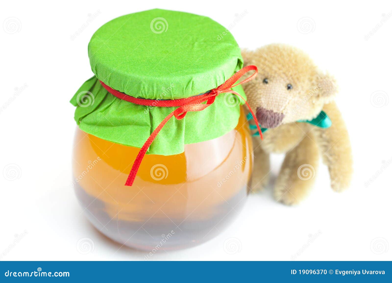 Teddy Bear and Jar of Honey Stock Photo Image of background, craft