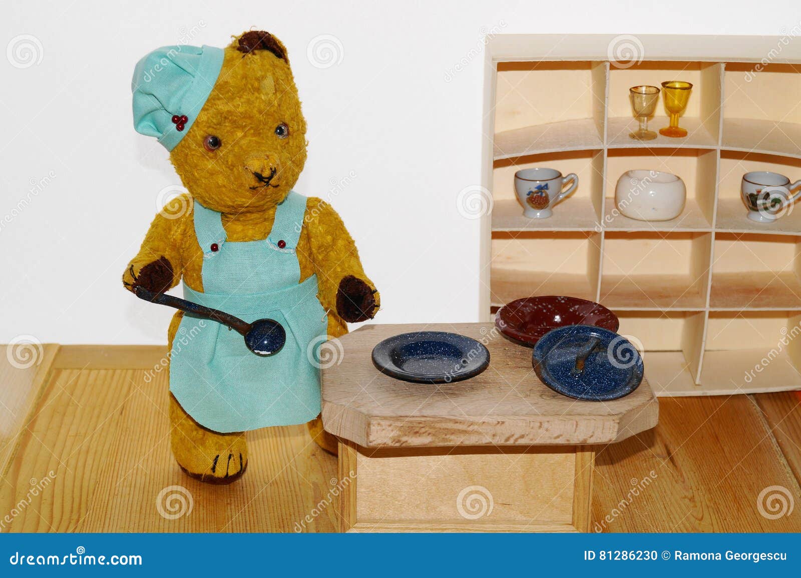 Teddy Bear Morulet in Kitchen Stock Photo Image of board, chef 81286230