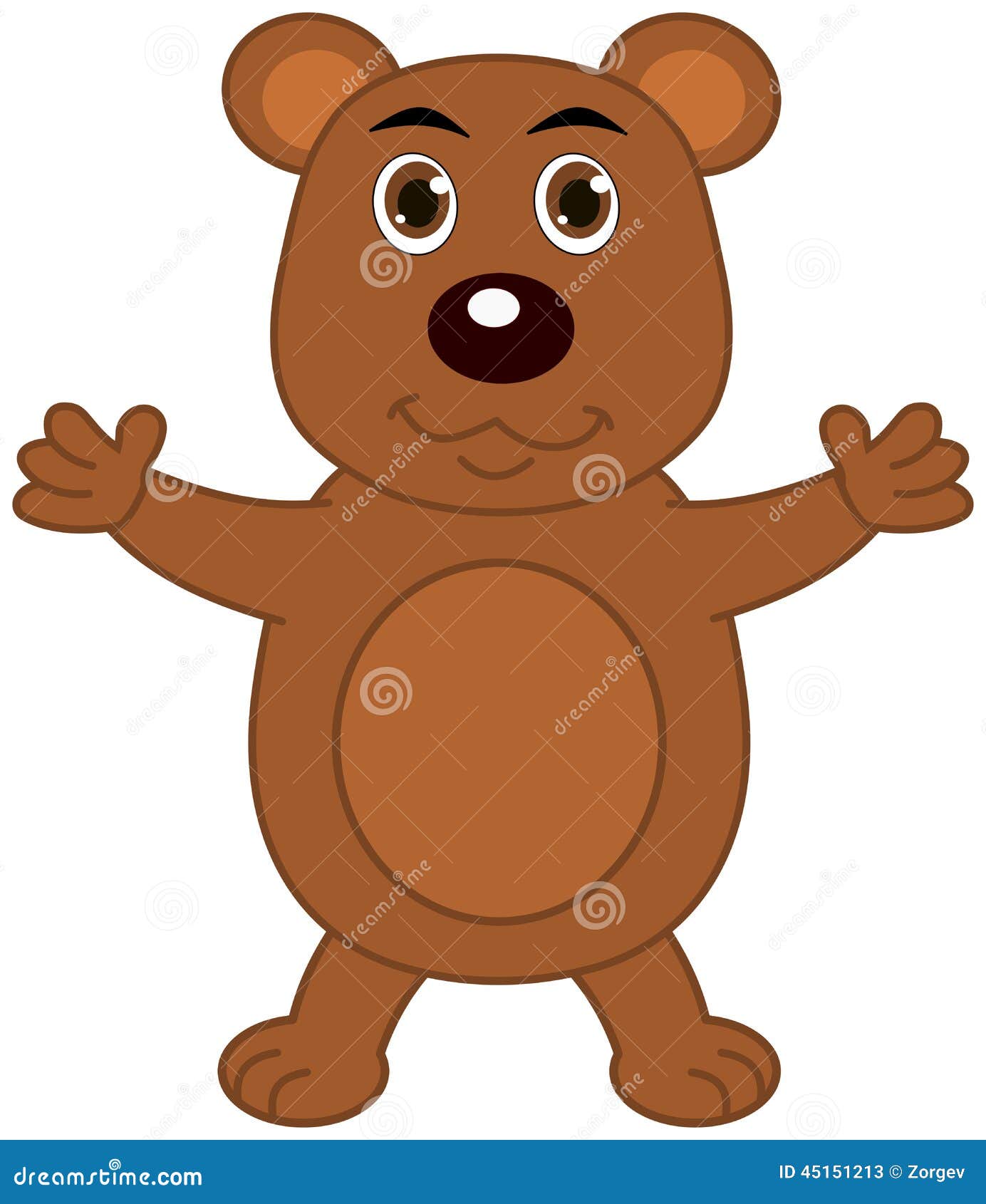 A teddy bear, open arms stock illustration. Illustration of gift 45151213