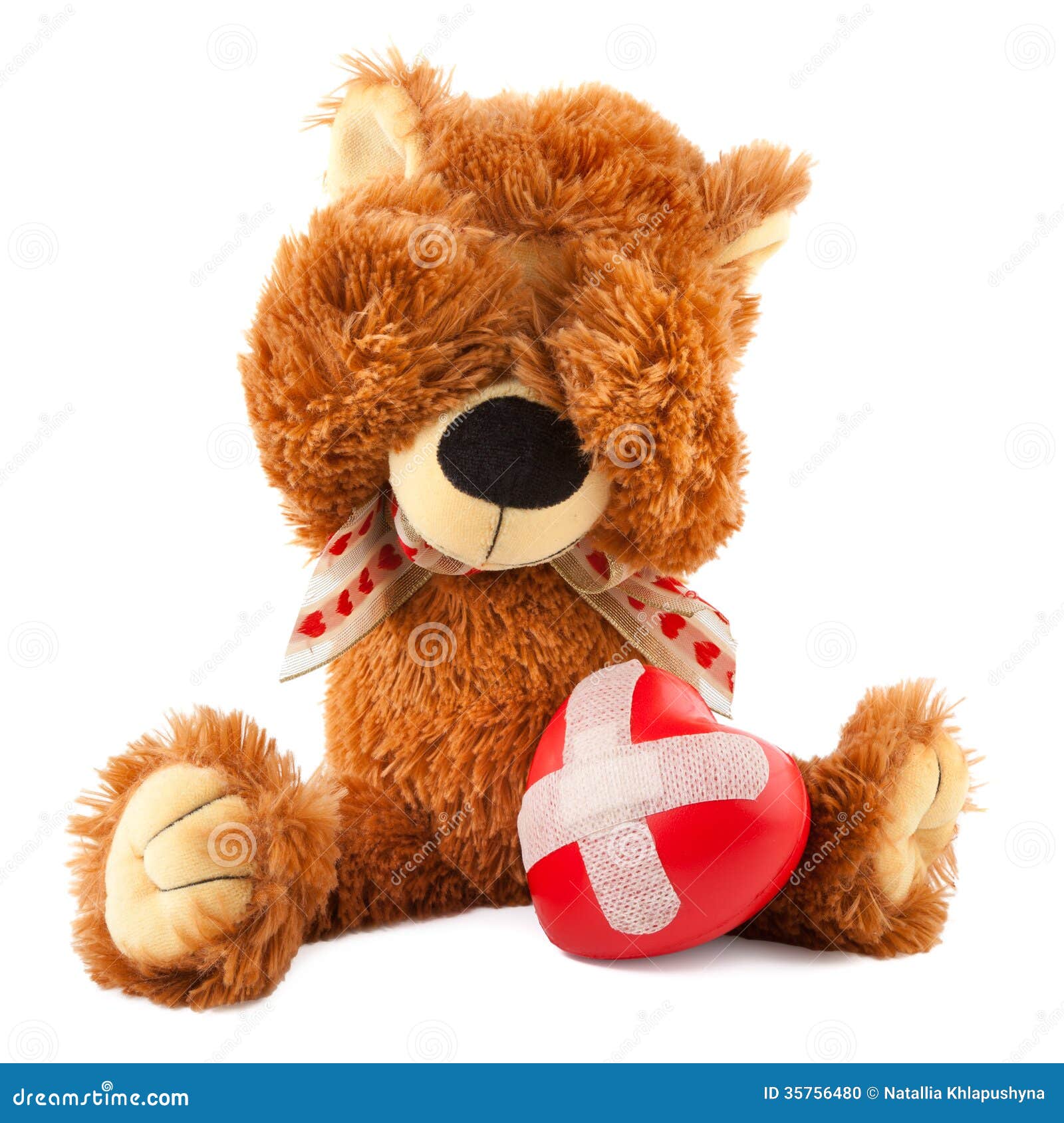 Teddy Bear with Red Heart on White Stock Photo Image of lovely, heart