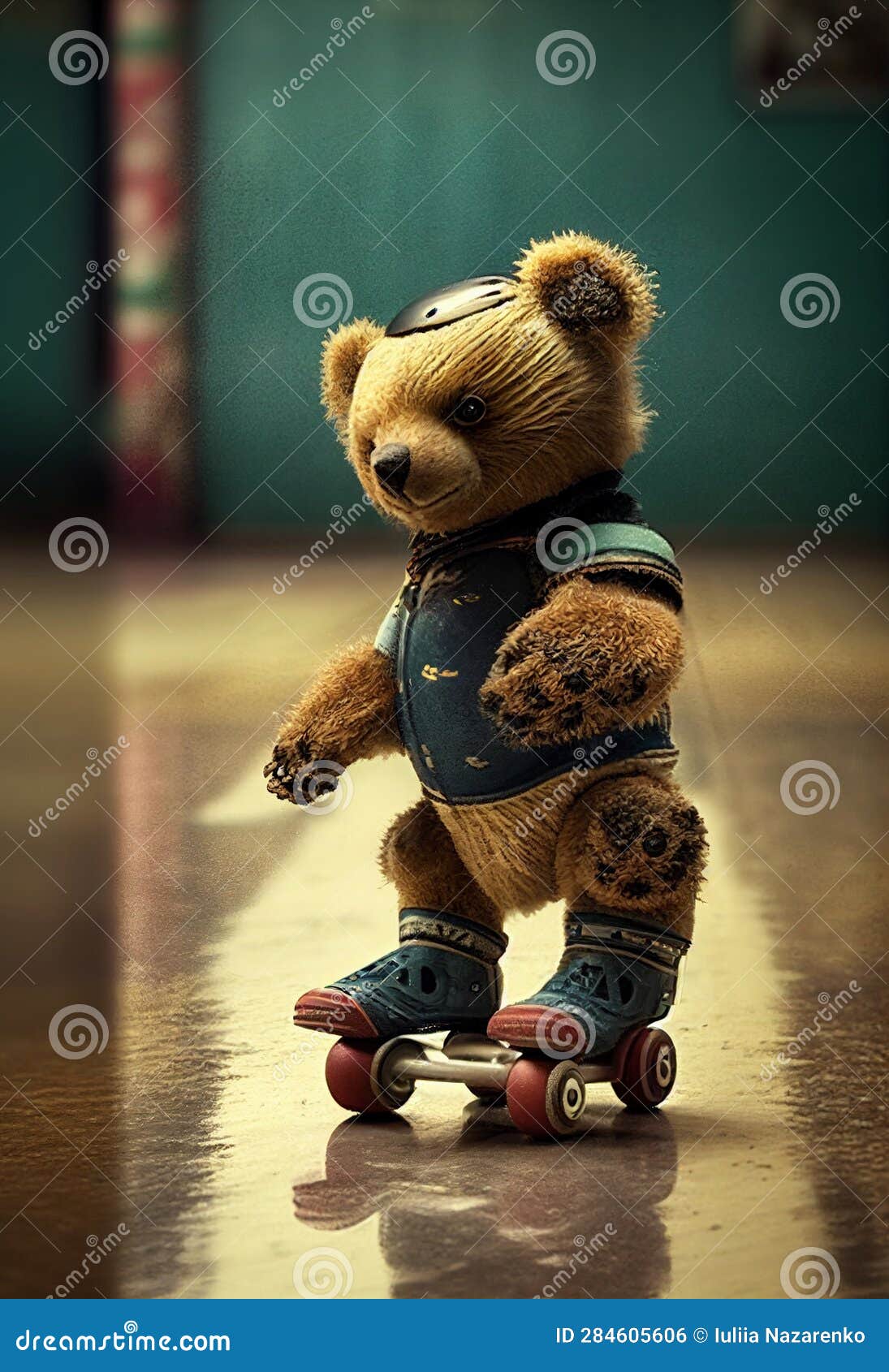 Teddy Bear Rides a Skateboard. AI Generated Stock Photo - Image of ...