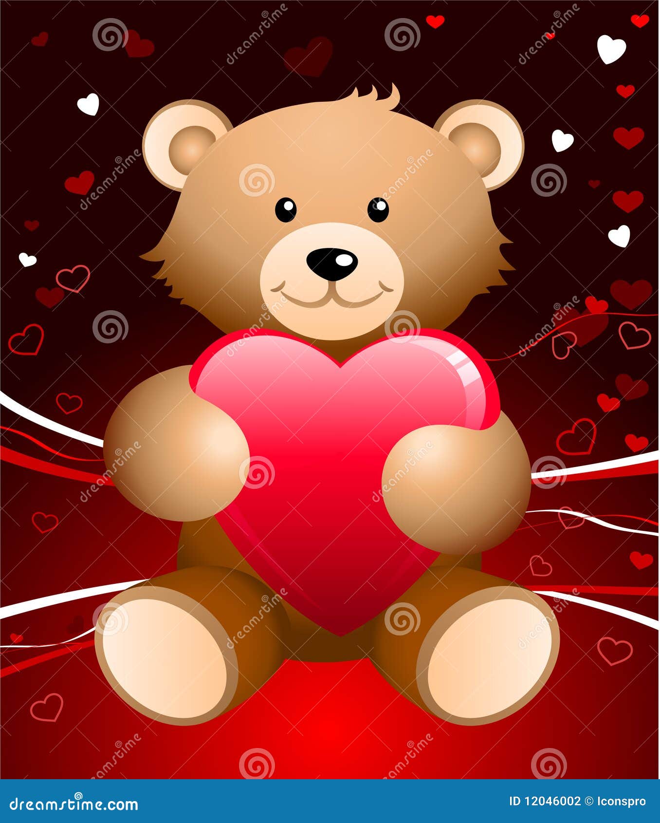 Teddy Bear Romantic Valentine S Day Background Stock Vector ...