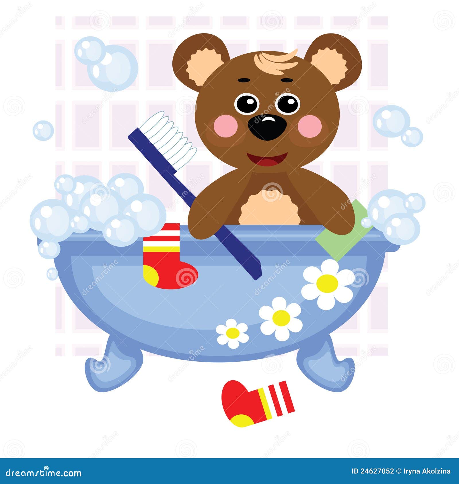 Teddy Bear Showering In Bath Stock Photography Image 24627052