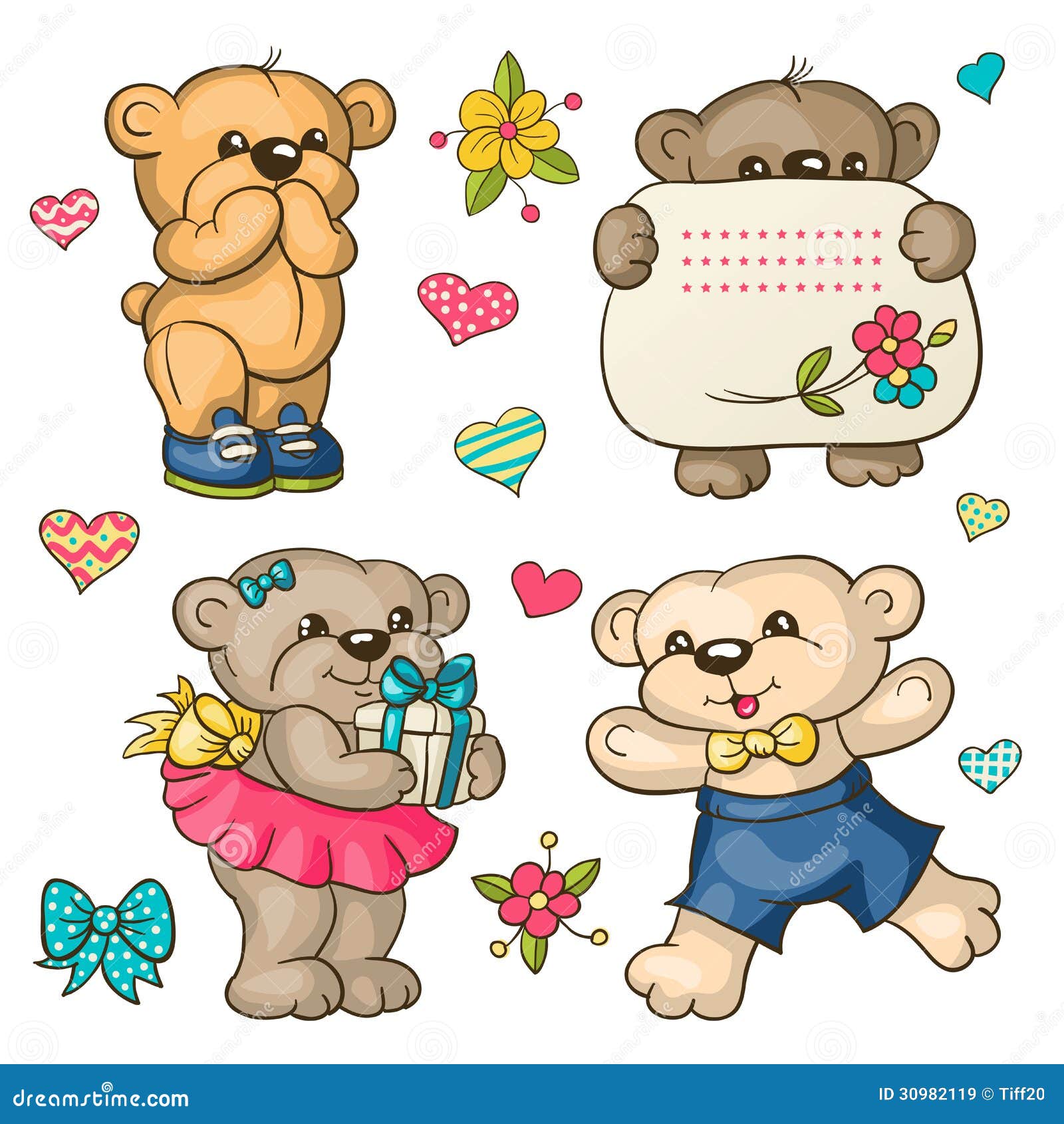 Teddy bears stock vector. Illustration of cheerful, animals - 30982119