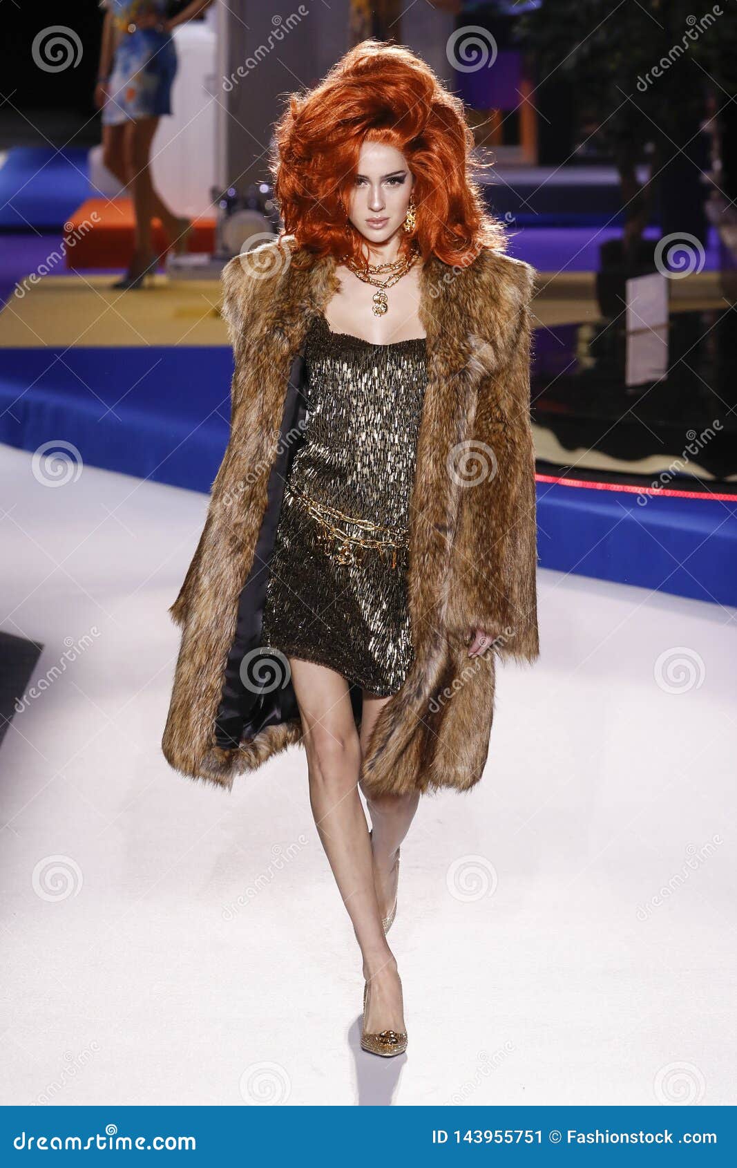 Teddy Quinlivan Walks the Runway at the Moschino Show at Milan Fashion ...