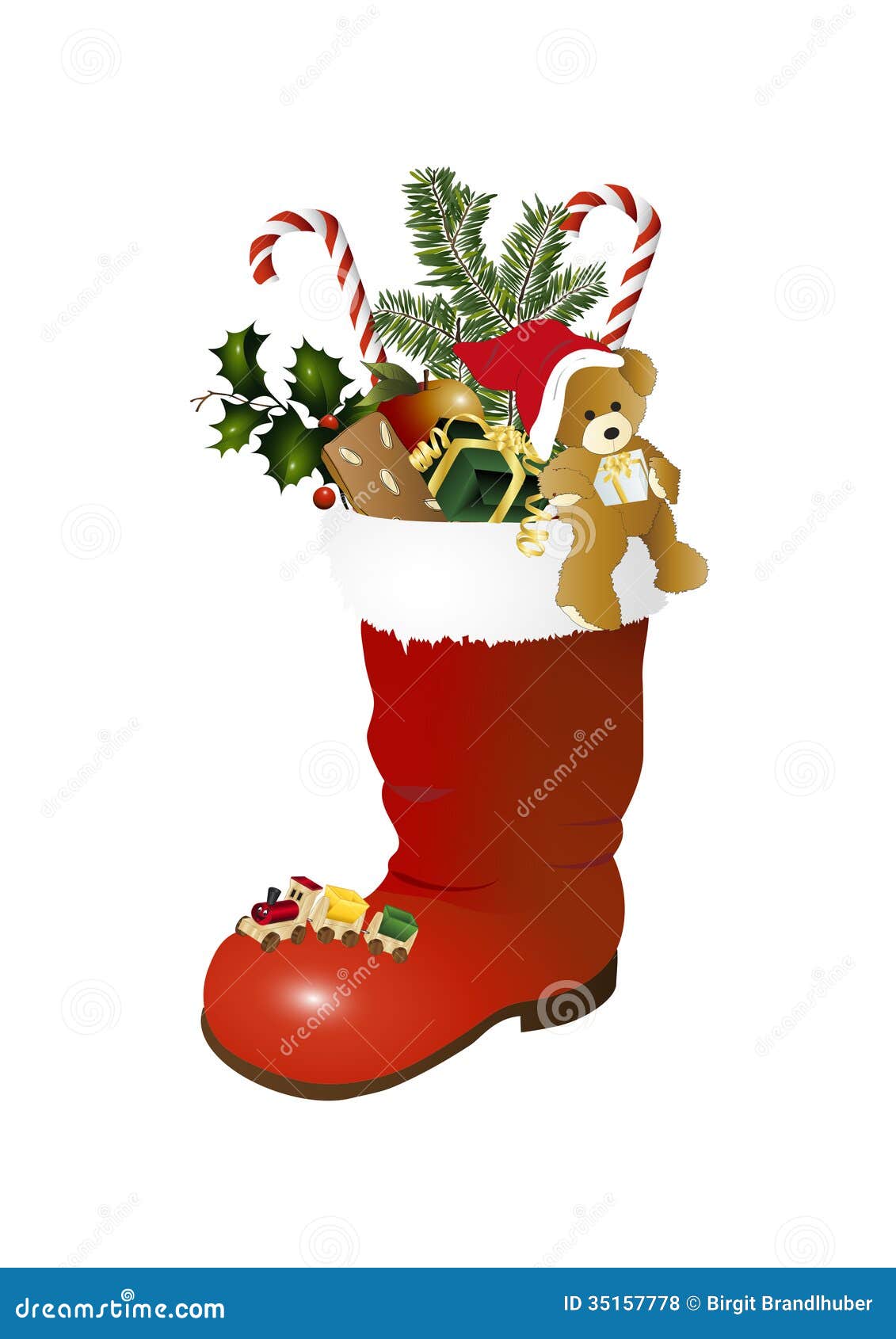 Teddybear and Christmas Boots Stock Vector - Illustration of teddy ...