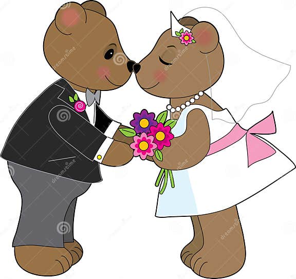 TeddybärHochzeit vektor abbildung. Illustration von pelz 3202126