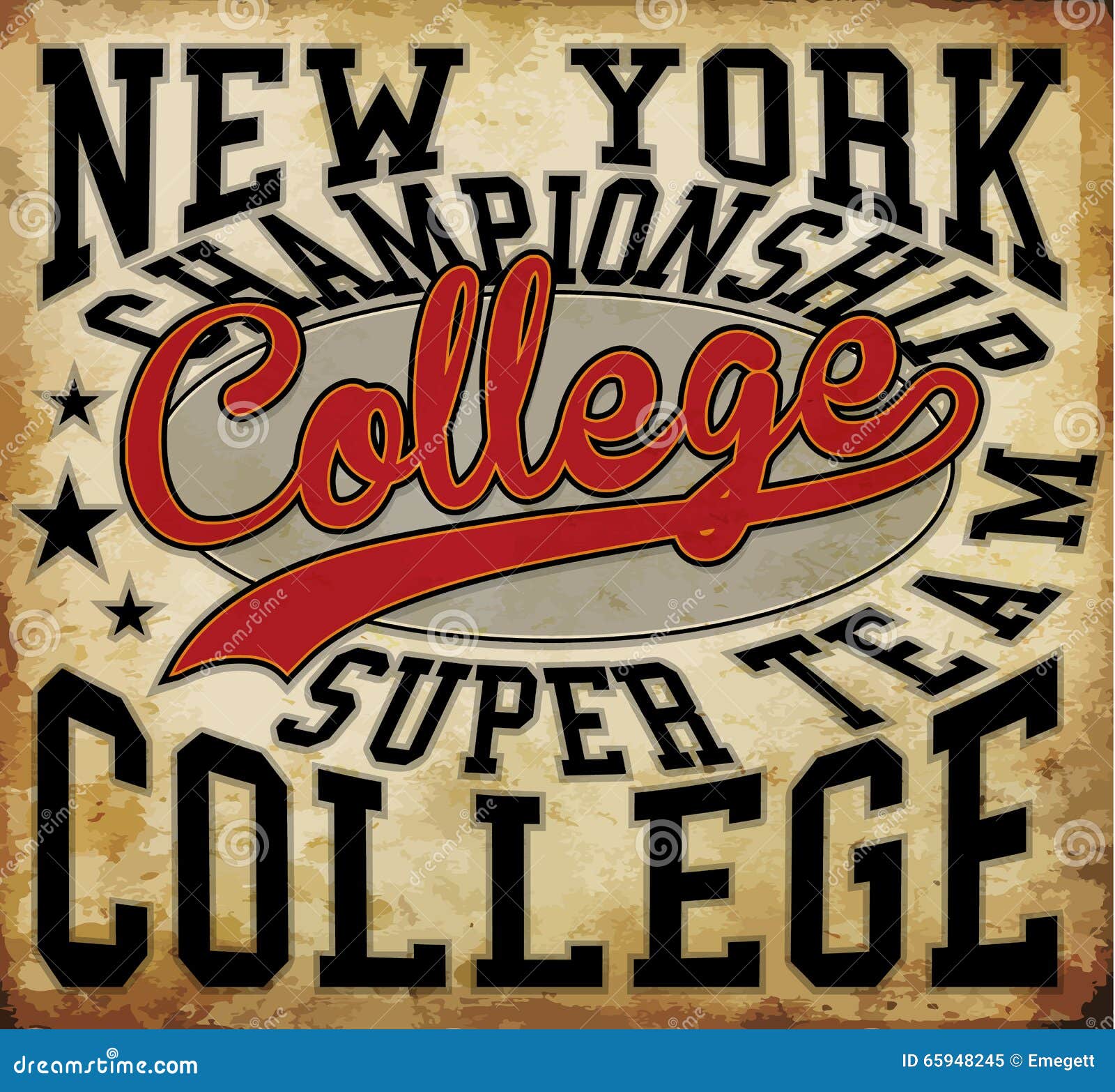 Tee Graphic College Badge Vector Art Stock Vector - Illustration of ...