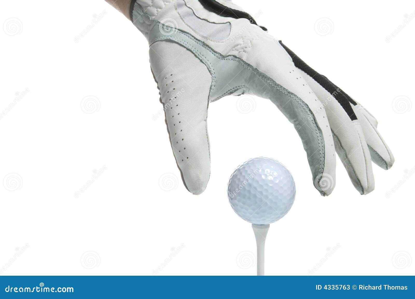 Tee Up golf glove and ball stock image. Image of ball 4335763