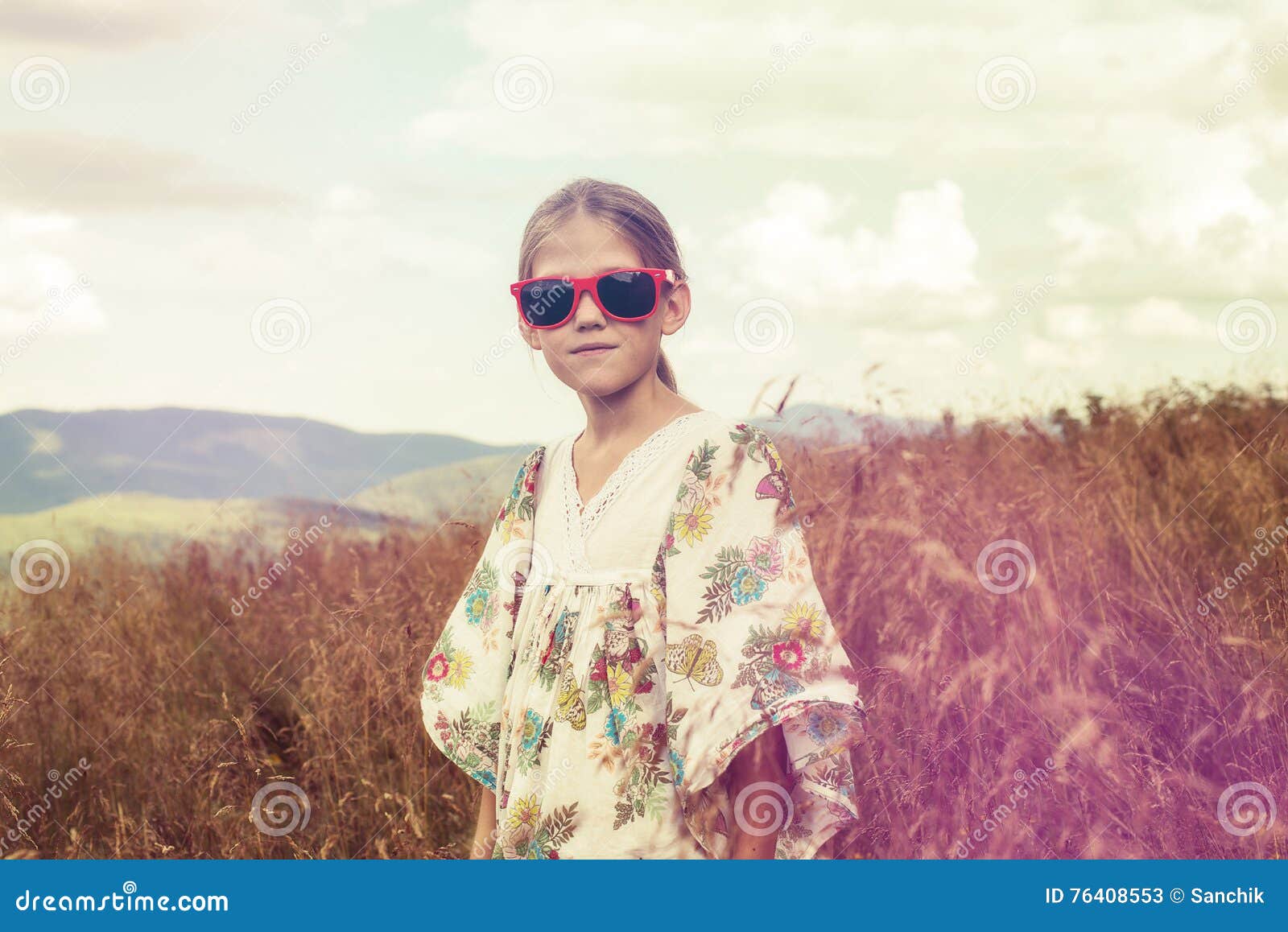 Teen Blonde In Hippie Style Stock Image Image Of Fiel
