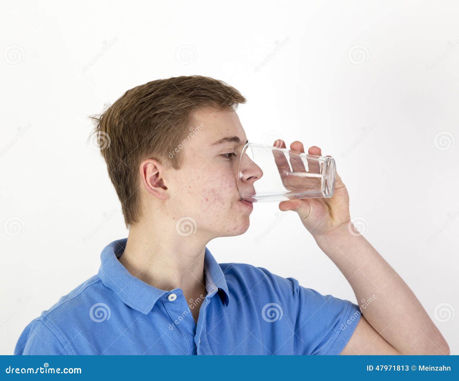 teen drinking water