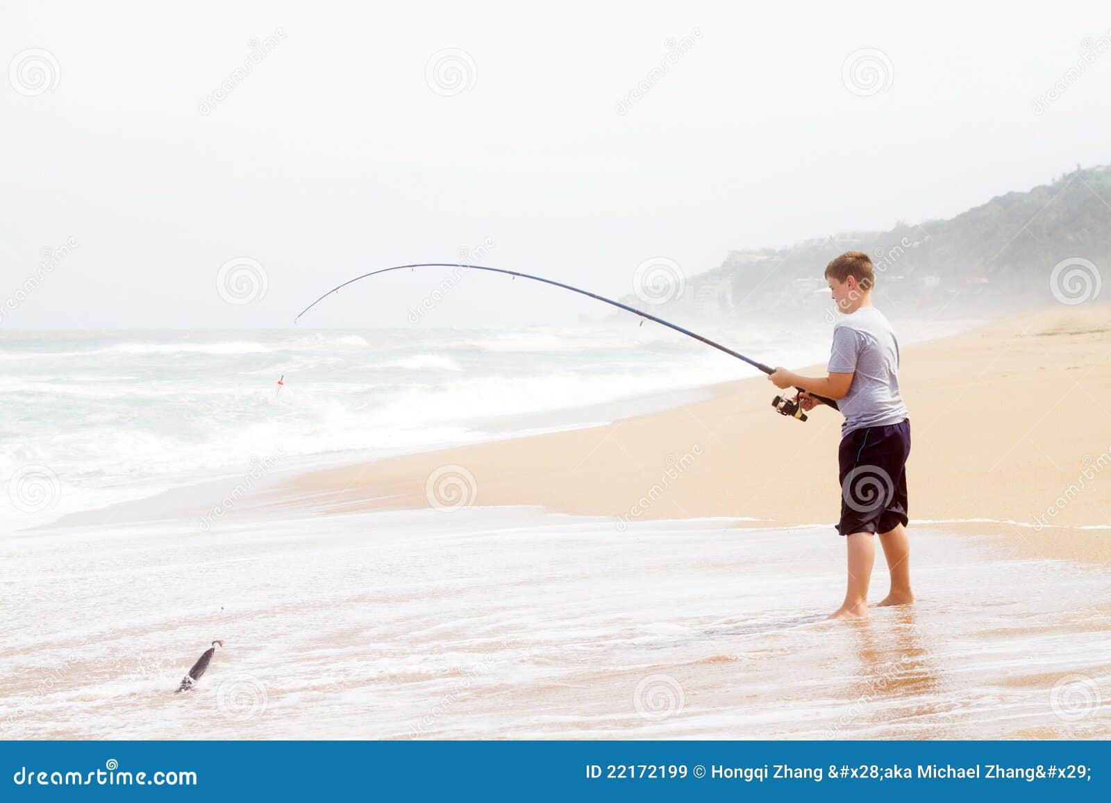 Teen boy fishing stock image. Image of lifestyle, caucasian - 22172199