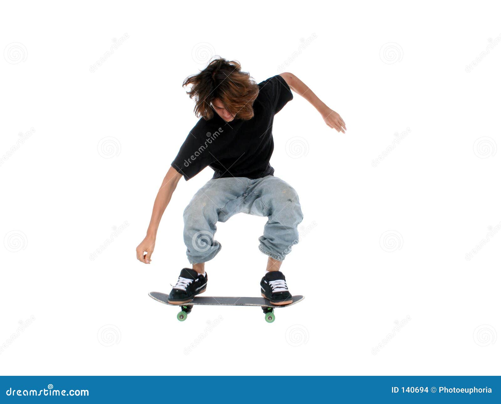 Teen Boy With Skateboard Jumping Over White Stock Images Image 140694