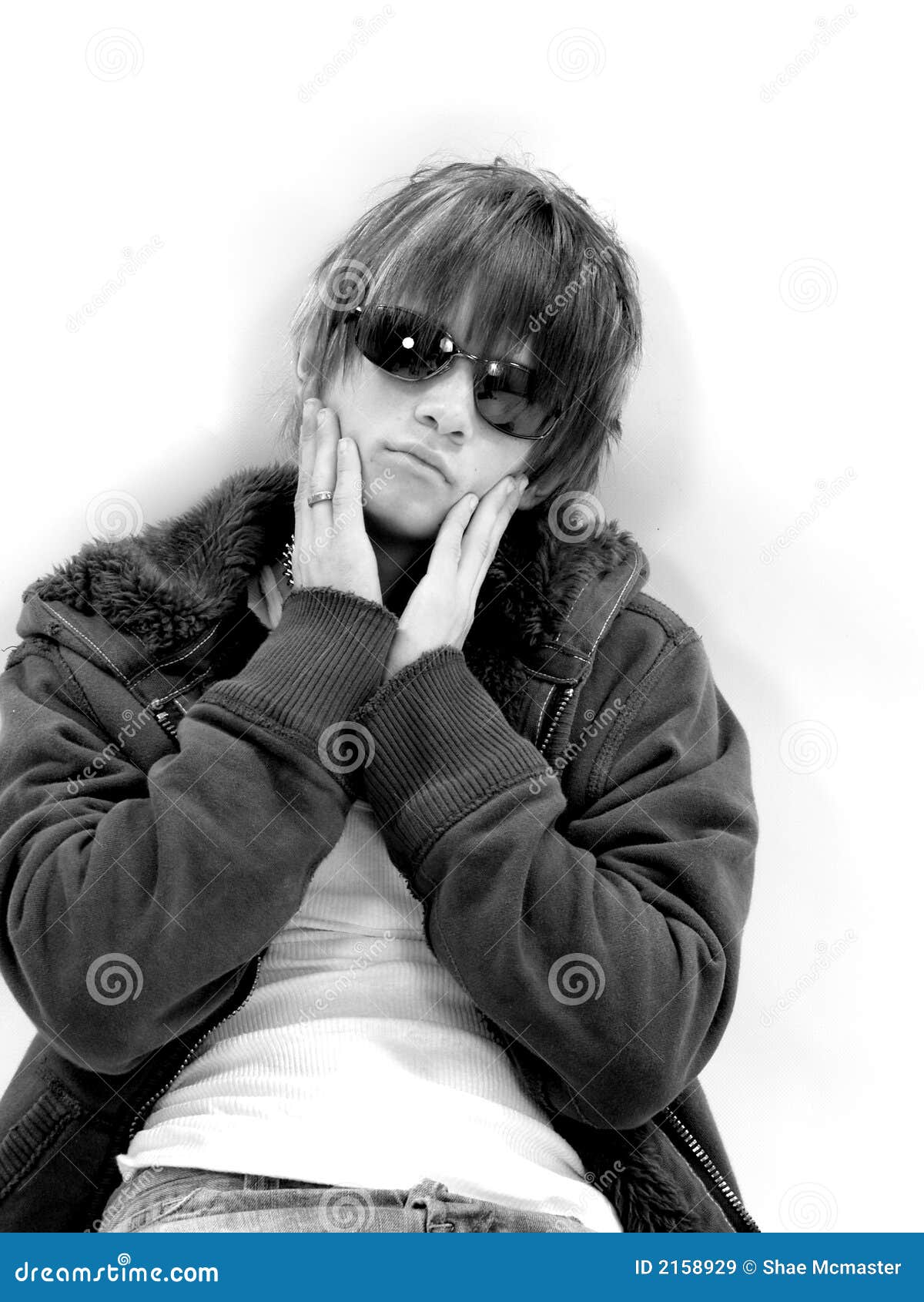 Teen Boy Sunglasses stock image. Image of jeans, attitude - 2158929