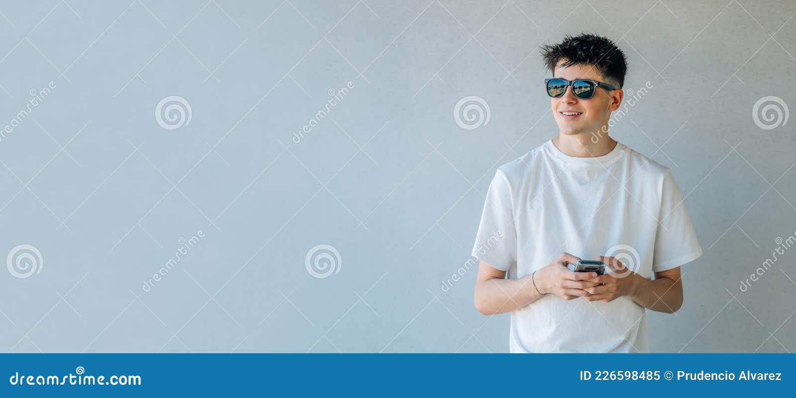 Teen boy with sunglasses stock image. Image of outdoor - 226598485