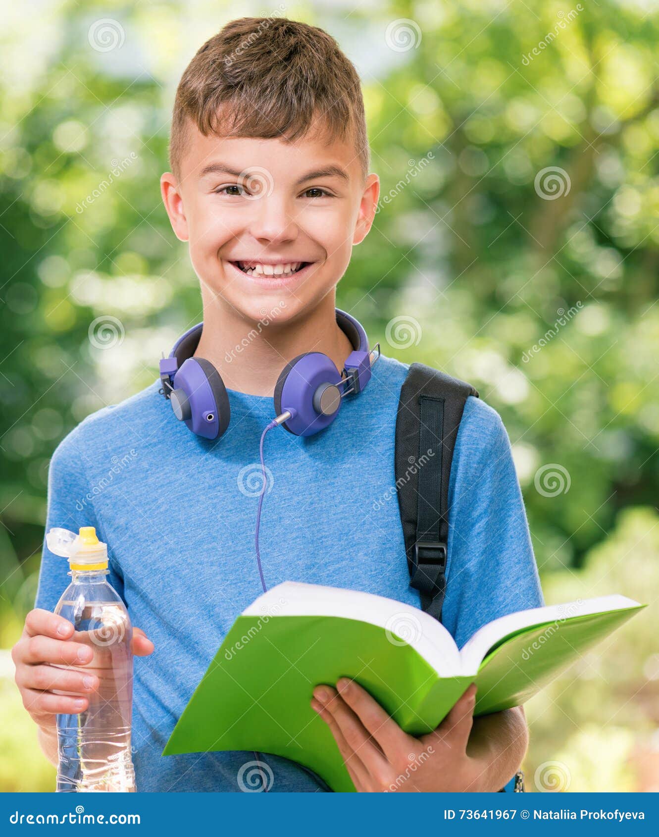 Trendy teenager water bottle headphones hi-res stock photography and images  - Alamy